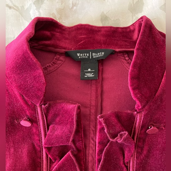 White House Black Market Velvet Peplum Jacket - Picture 7 of 8